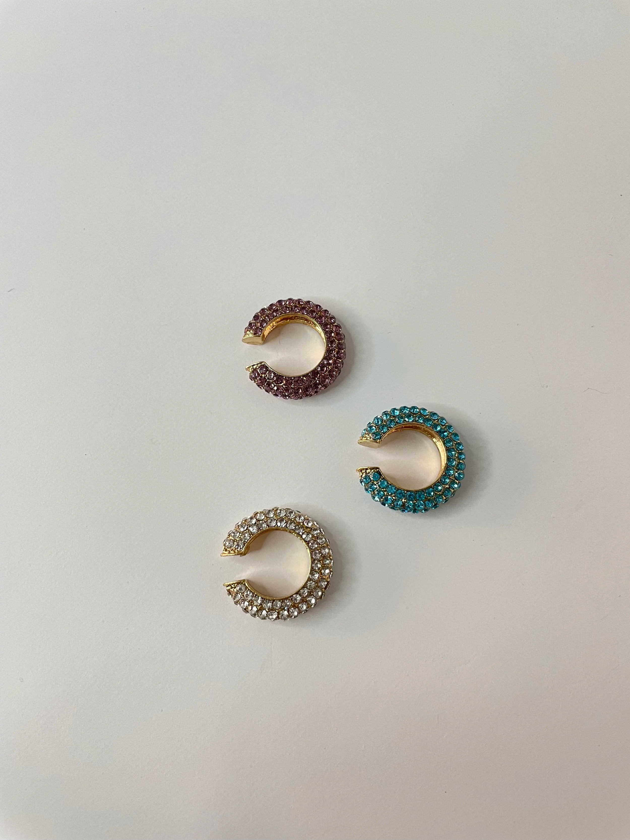 Lebo Multicoloured Zirconia Encrusted Ear Cuff Set