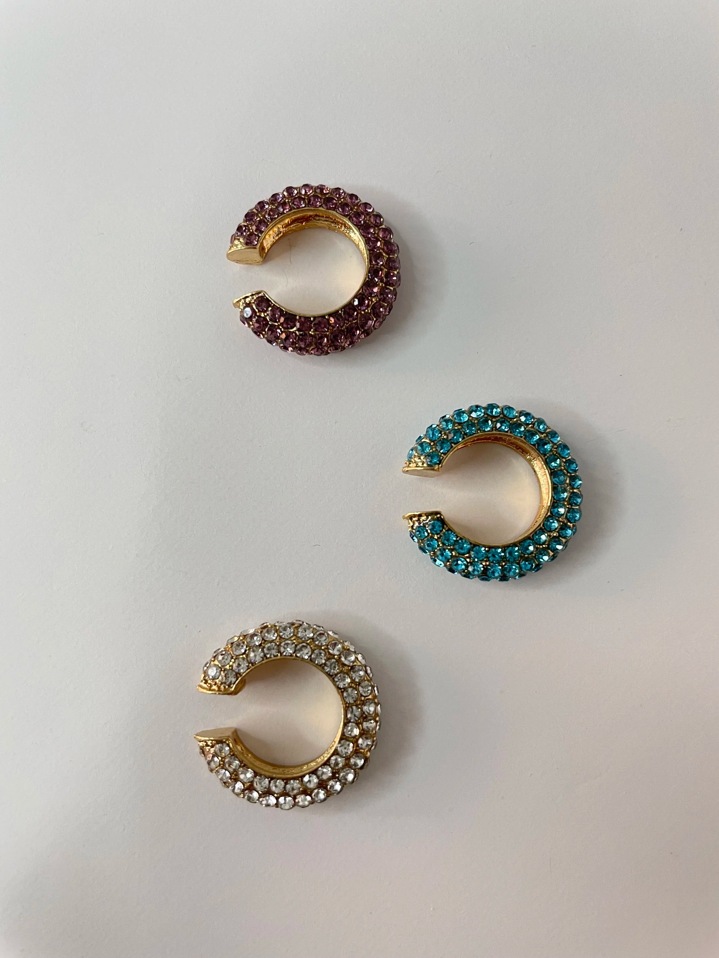 Lebo Multicoloured Zirconia Encrusted Ear Cuff Set