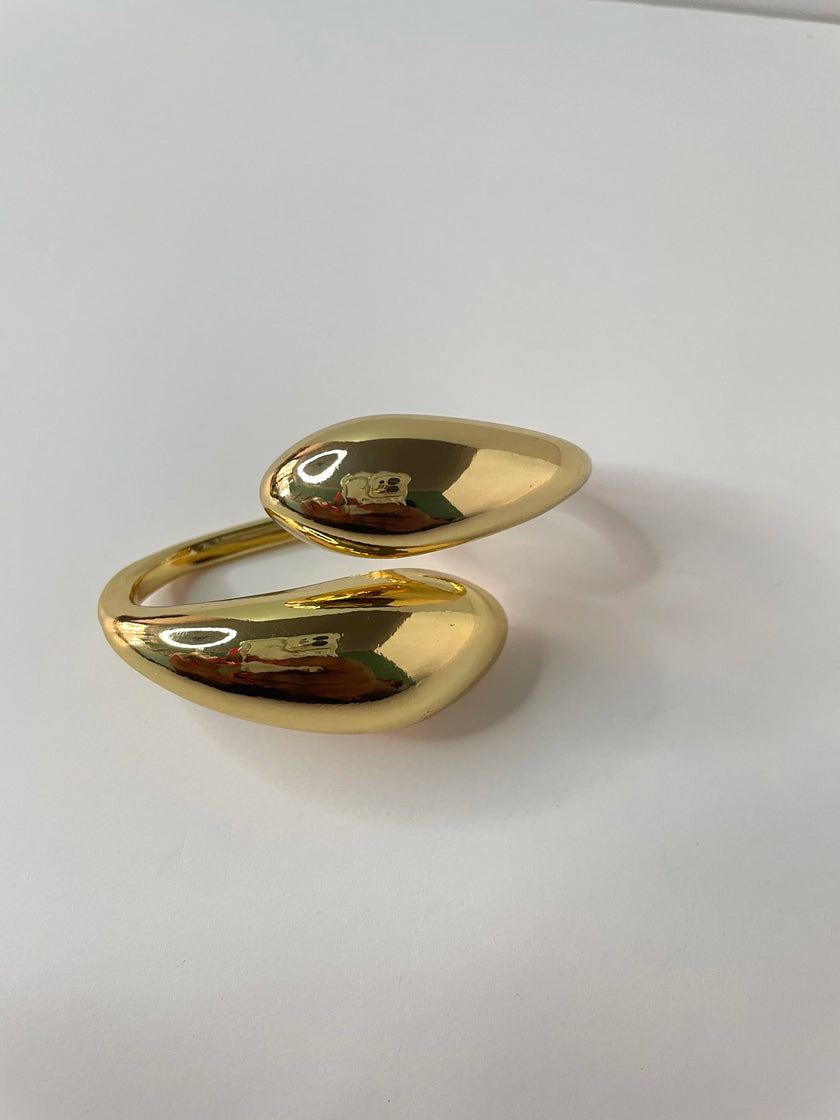 Lwandi Gold Teardrop Wrap Two Finger Ring