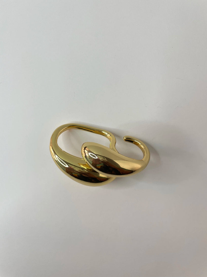 Lwandi Gold Teardrop Wrap Two Finger Ring