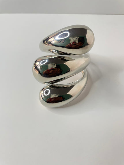 Azola Silver Chunky Teardrop Cuff Bangle