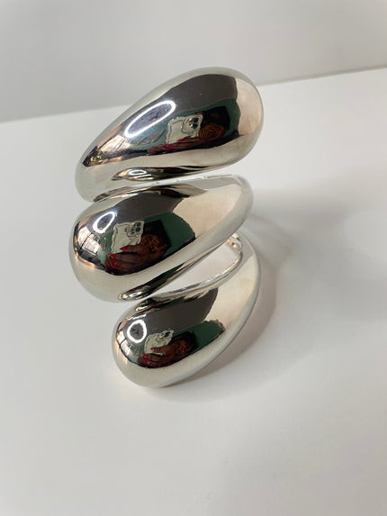 Azola Silver Chunky Teardrop Cuff Bangle
