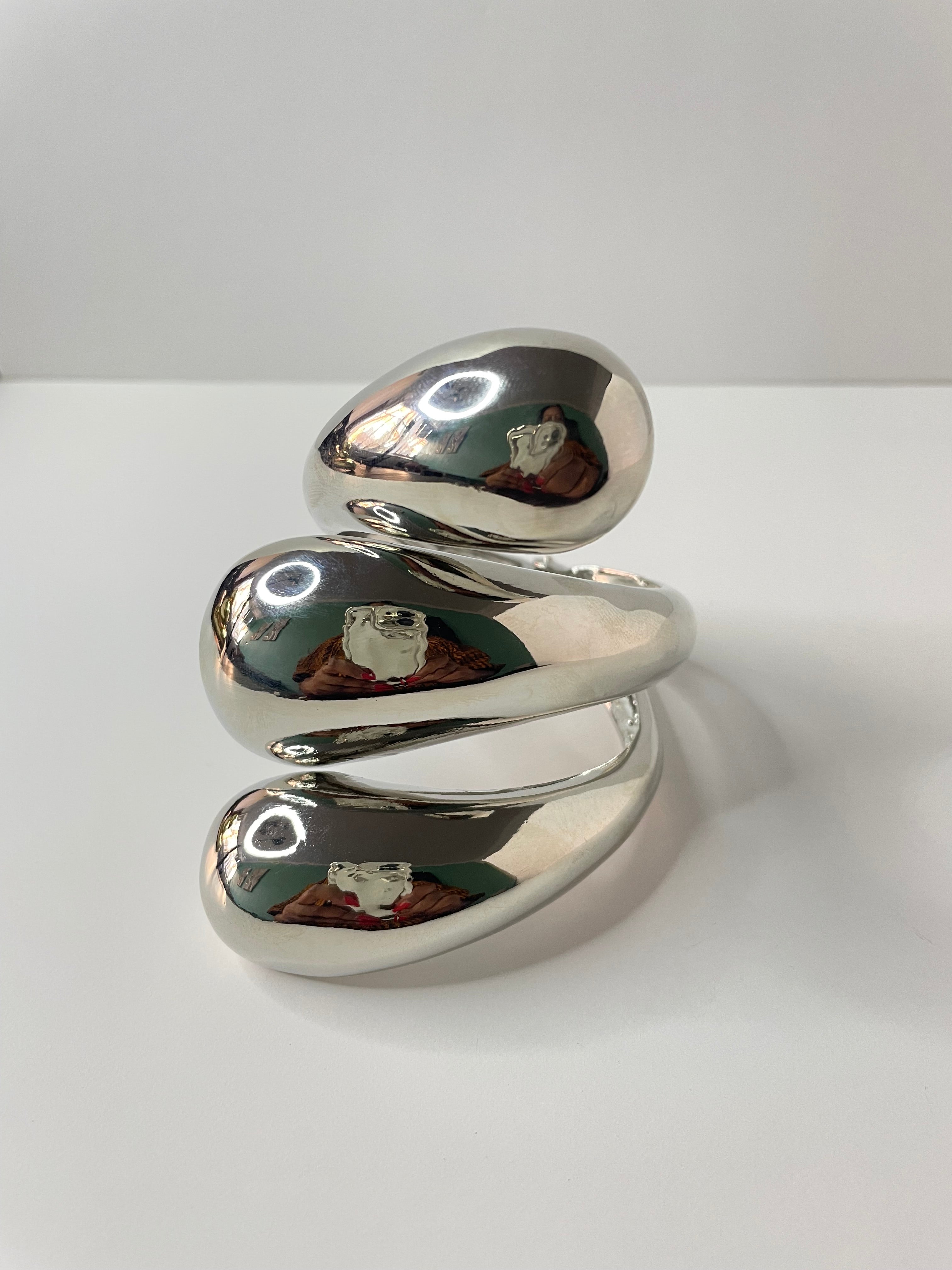 Azola Silver Chunky Teardrop Cuff Bangle