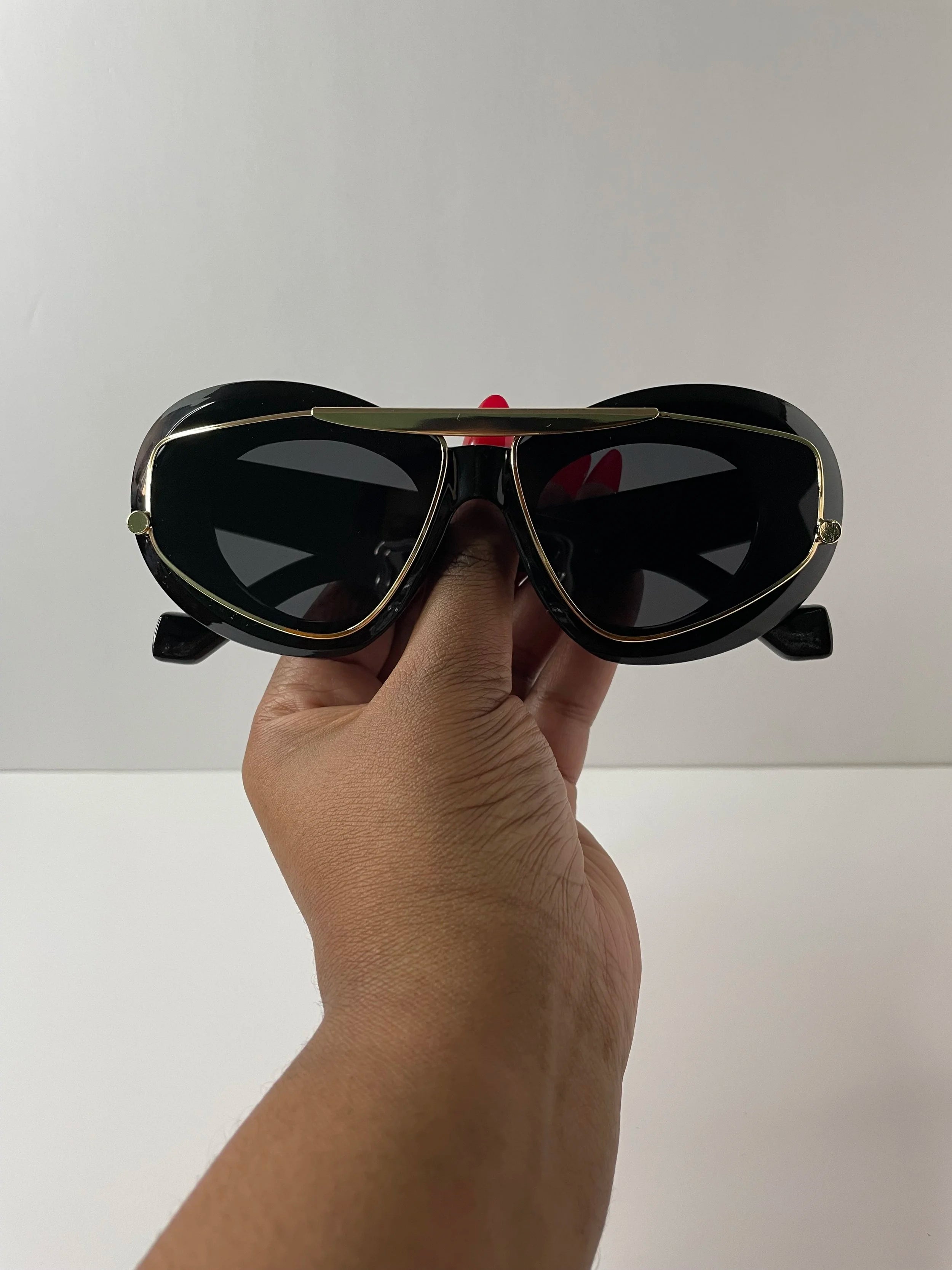 Yols Black & Gold Double Aviator Frame Sunglasses