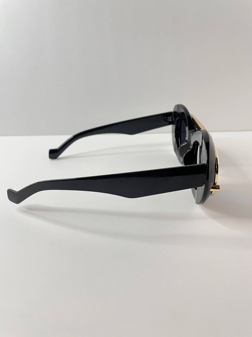 Yols Black & Gold Double Aviator Frame Sunglasses