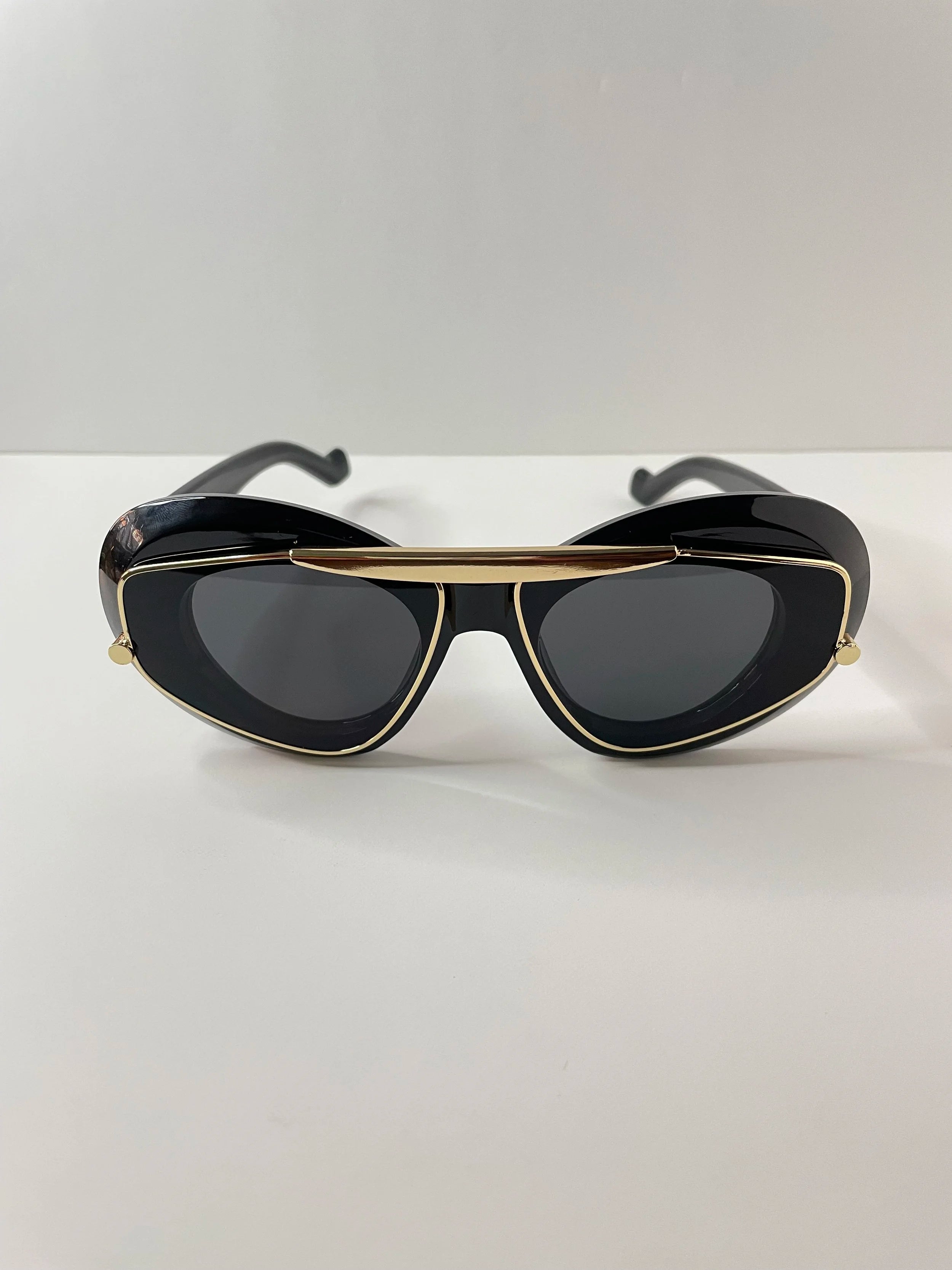 Yols Black & Gold Double Aviator Frame Sunglasses