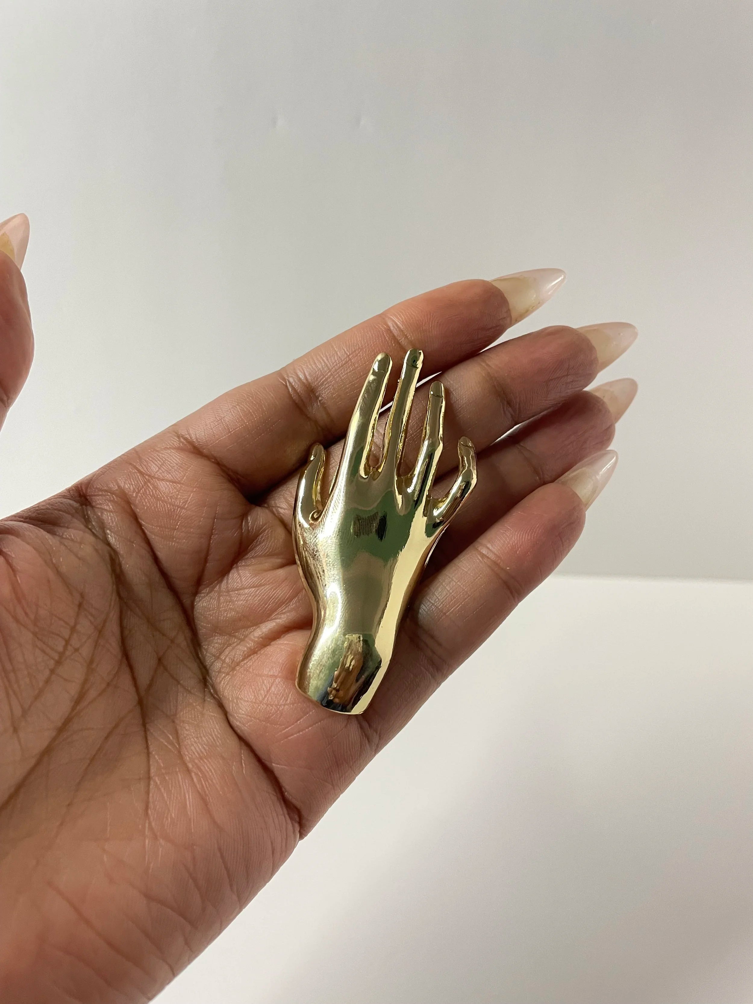 Sebo Gold Modern Sculptural Hand Broach (Small)