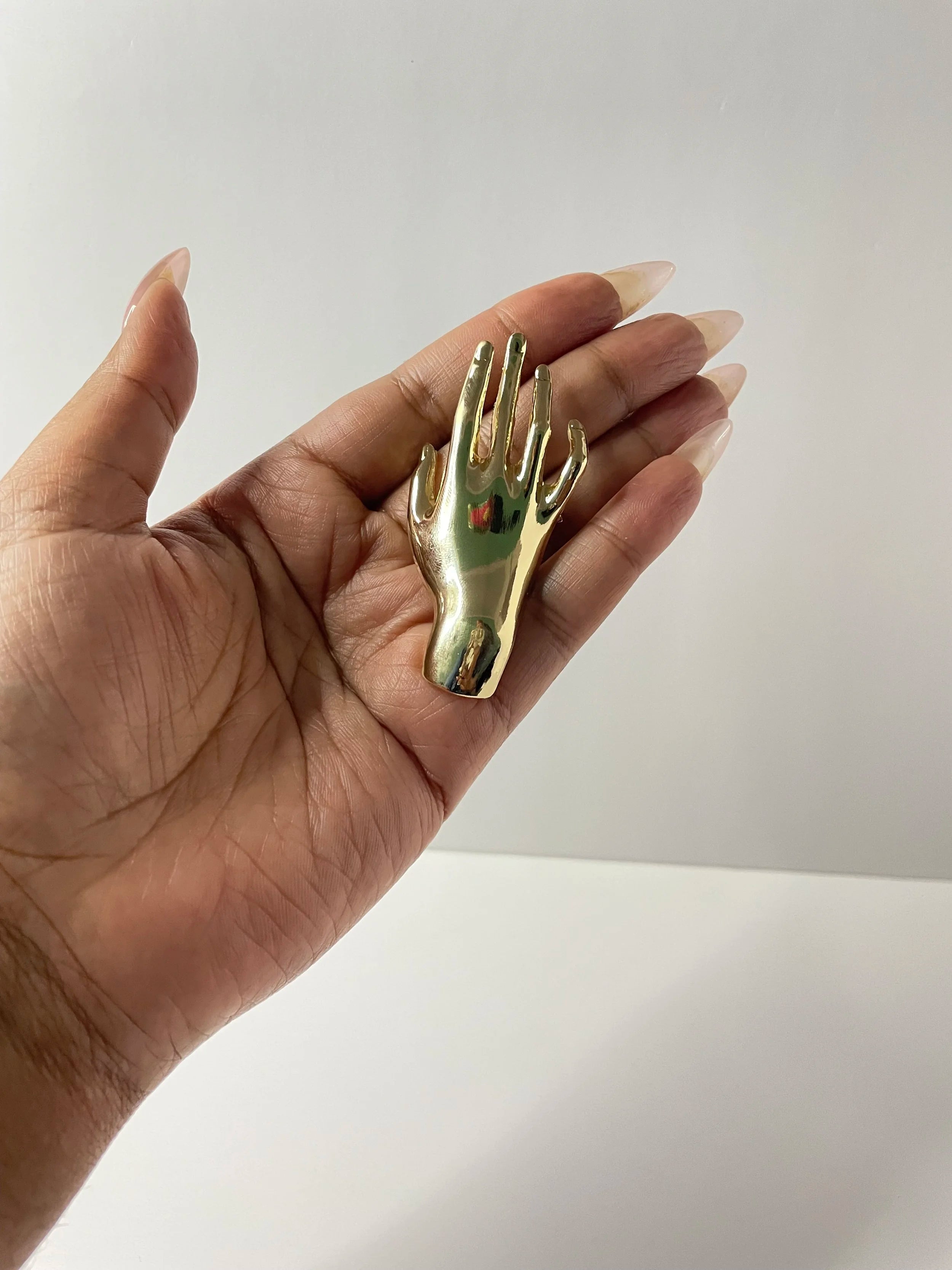 Sebo Gold Modern Sculptural Hand Broach (Small)