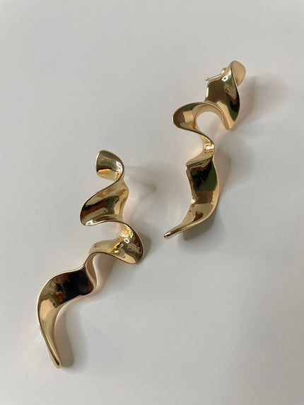 Sibongile Gold Abstract Drop Earrings