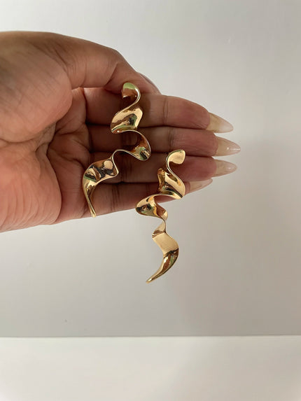 Sibongile Gold Abstract Drop Earrings