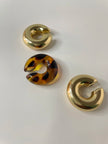Doreen Chunky Gold & Leopard Print Stackable Ear Cuffs Set