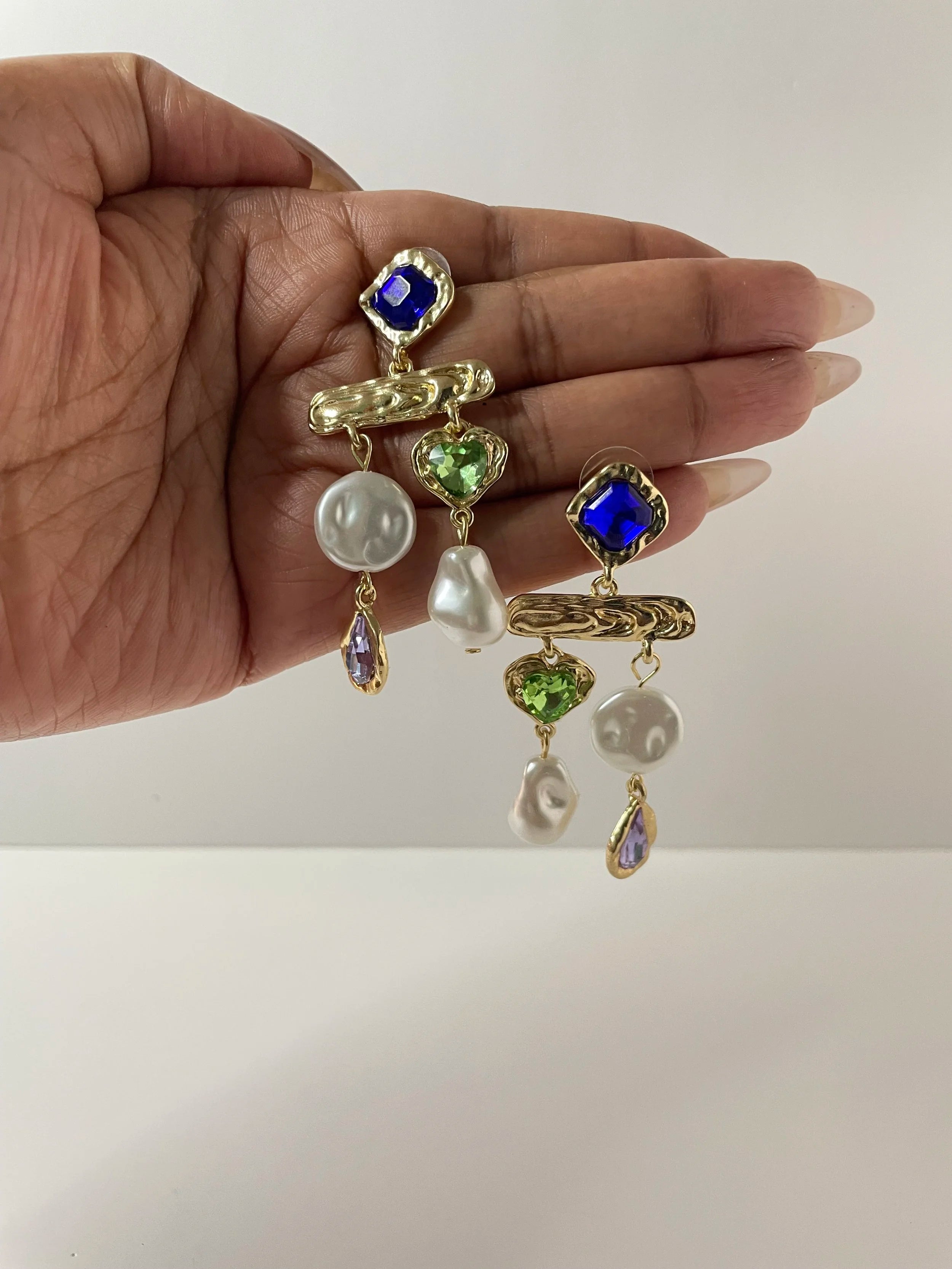 Cynthia Multicoloured Sculptural Drop Earring