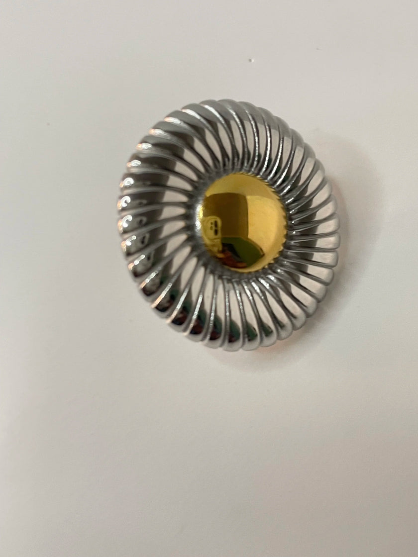 Awande Mixed Metal Vintage Coin Earring