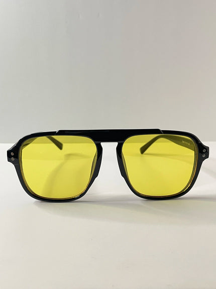 Bandile Black & Yellow Modern Aviator Style Sunglasses