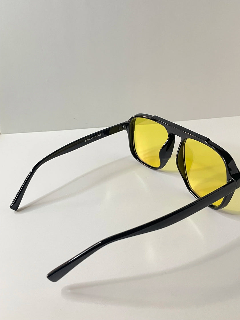 Bandile Black & Yellow Modern Aviator Style Sunglasses