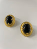 Tijanna Gold & Black Vintage Oval Studs