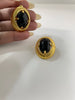 Tijanna Gold & Black Vintage Oval Studs