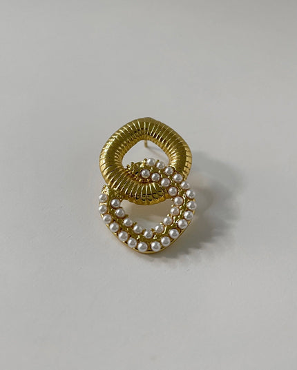 Thozama Vintage Pearl Encrusted Cocktail Earrings