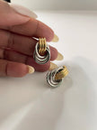 Refi Mixed Metal Swirl Vintage Earring