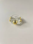 Sina Gold & Clear Resin Sphere Ring