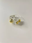 Sina Gold & Clear Resin Sphere Ring