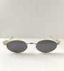 Kagiso Gold Embellished Oval Sunglasses