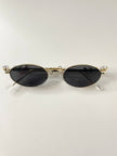 Kagiso Gold Embellished Oval Sunglasses