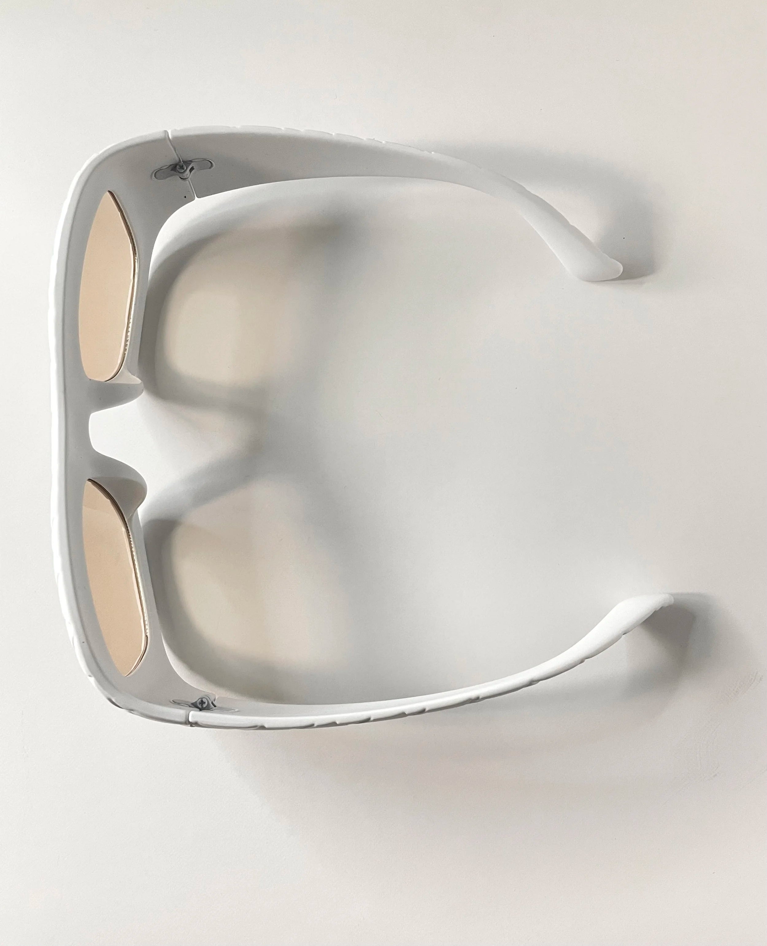 Whitney Cool White Basket Weave Sunglasses
