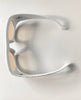 Whitney Cool White Basket Weave Sunglasses