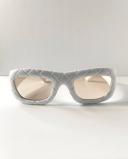 Whitney Cool White Basket Weave Sunglasses