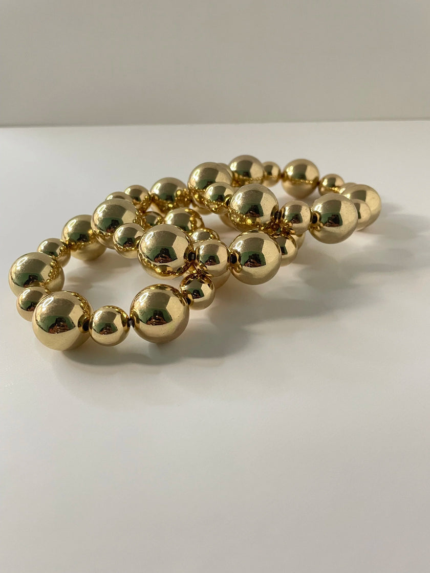 Amina Gold Wrist Sphere Bracelet Set