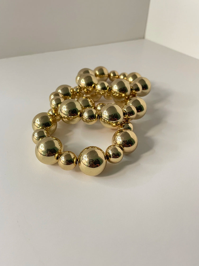 Amina Gold Wrist Sphere Bracelet Set