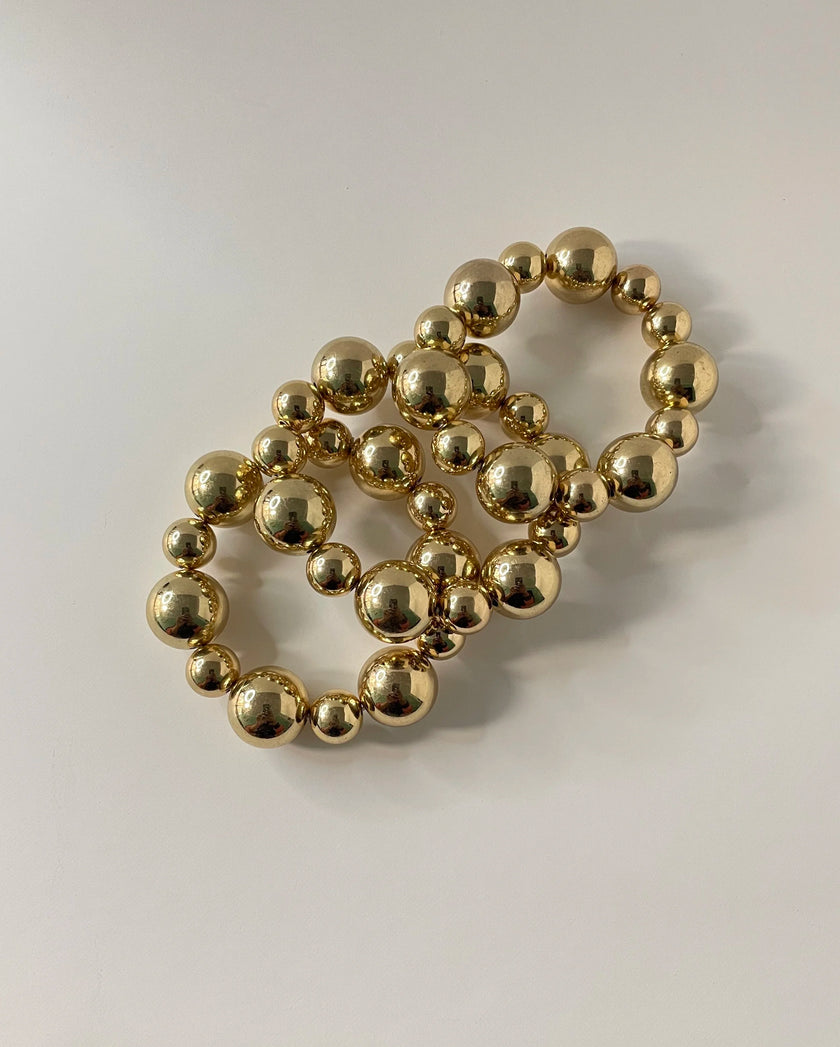 Amina Gold Wrist Sphere Bracelet Set