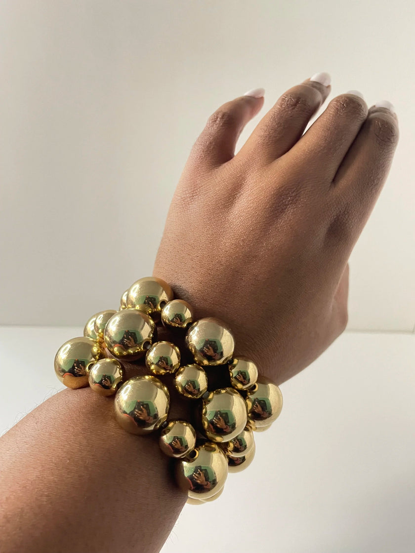 Amina Gold Wrist Sphere Bracelet Set