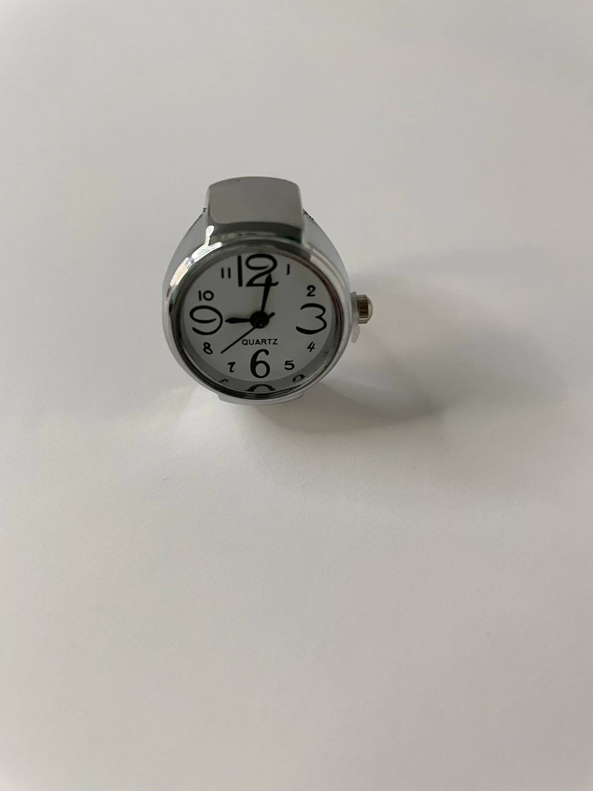Milli Silver Big Face Expander Watch Ring