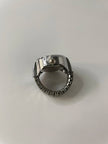 Milli Silver Big Face Expander Watch Ring