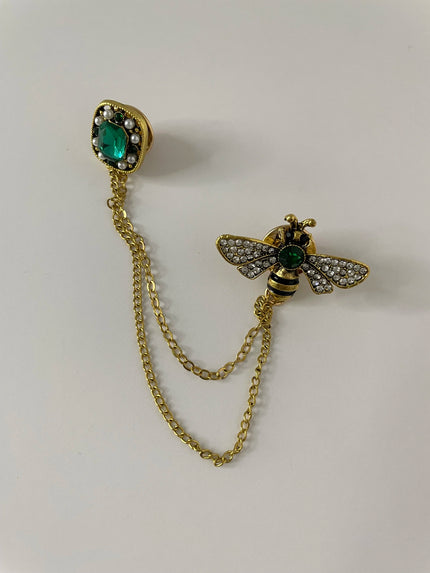 Thandi Luxury Embellished Green Bee Brooch
