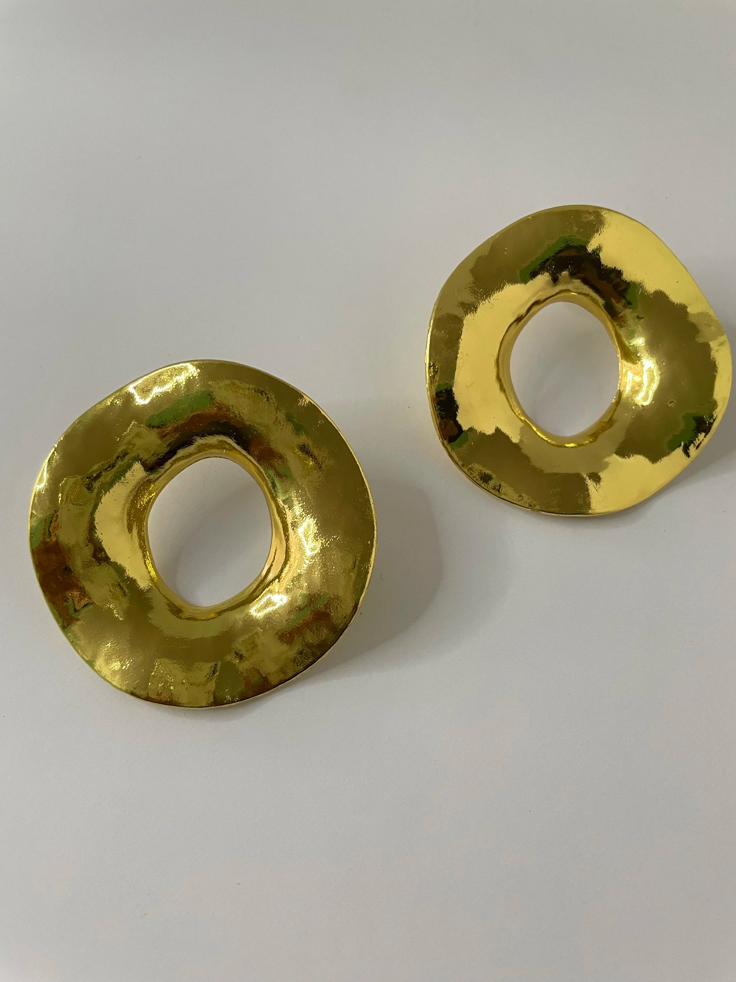Nondi Gold Sculpted Halo Earrings