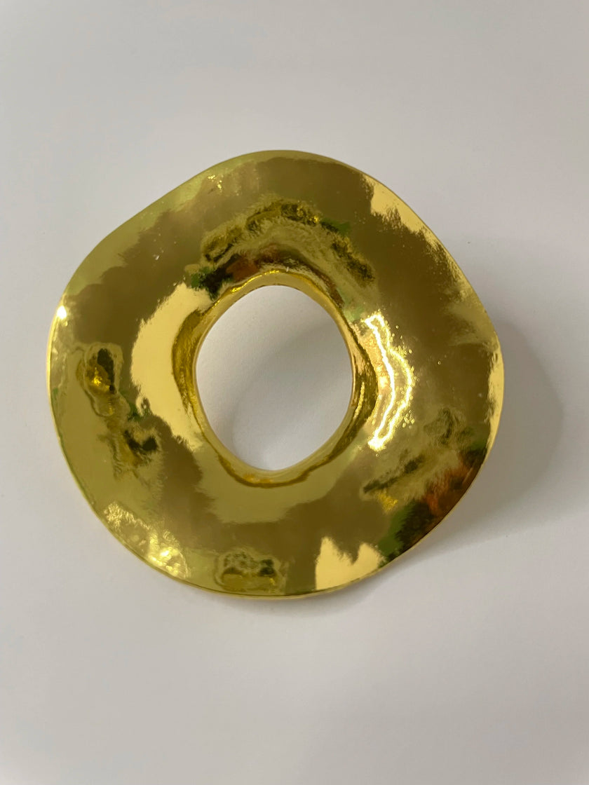 Nondi Gold Sculpted Halo Earrings