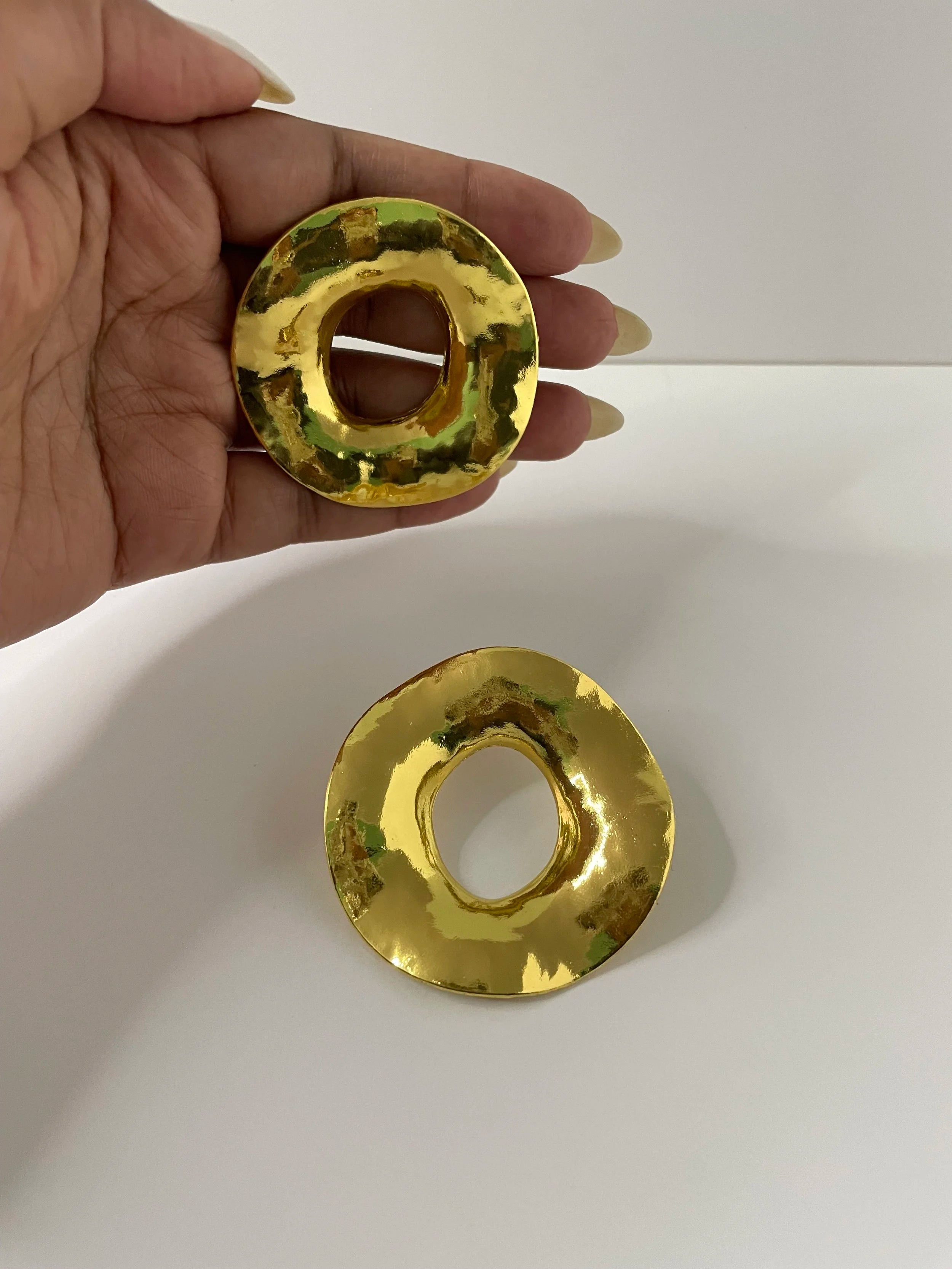 Nondi Gold Sculpted Halo Earrings