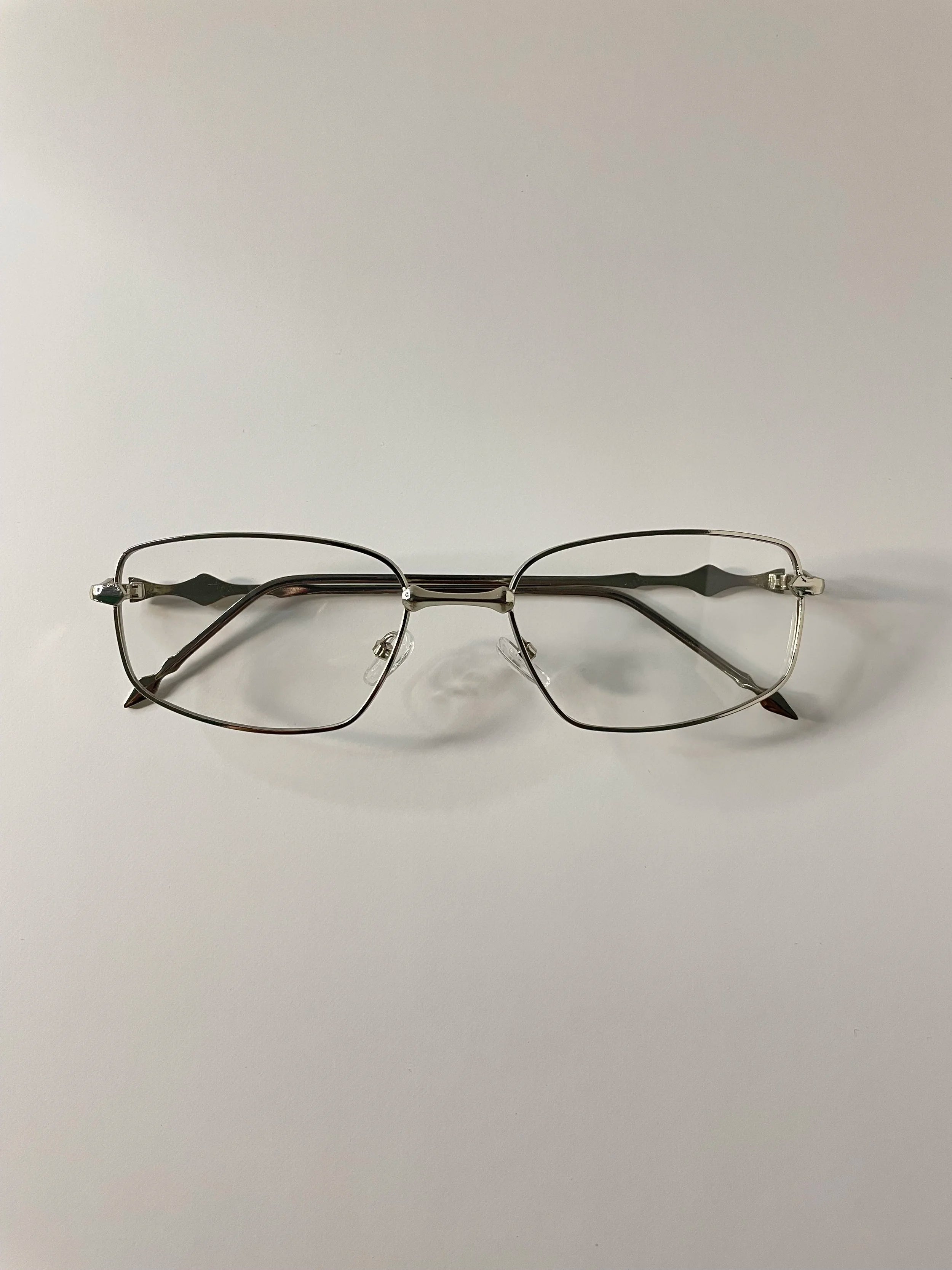 Tiana Silver Minimalist Clear Metal Glasses