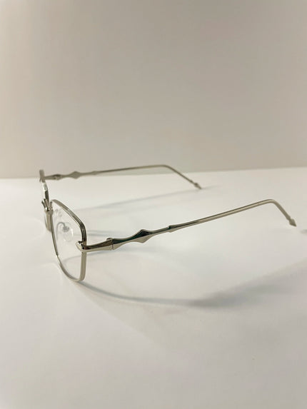 Tiana Silver Minimalist Clear Metal Glasses