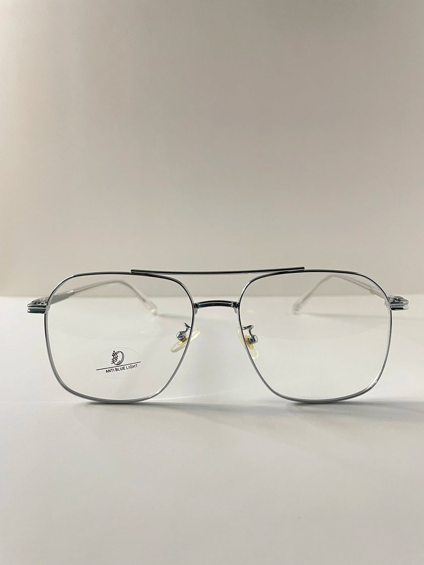 Tshepo Silver Oversized Aviator Glasses