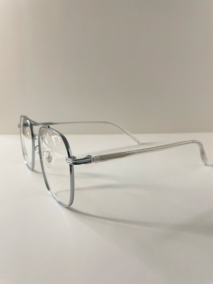 Tshepo Silver Oversized Aviator Glasses