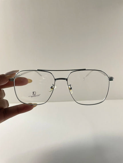 Tshepo Silver Oversized Aviator Glasses