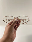 Dineo Clear Futuristic Rose Gold Embellished Glasses