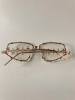 Dineo Clear Futuristic Rose Gold Embellished Glasses