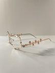 Dineo Clear Futuristic Rose Gold Embellished Glasses