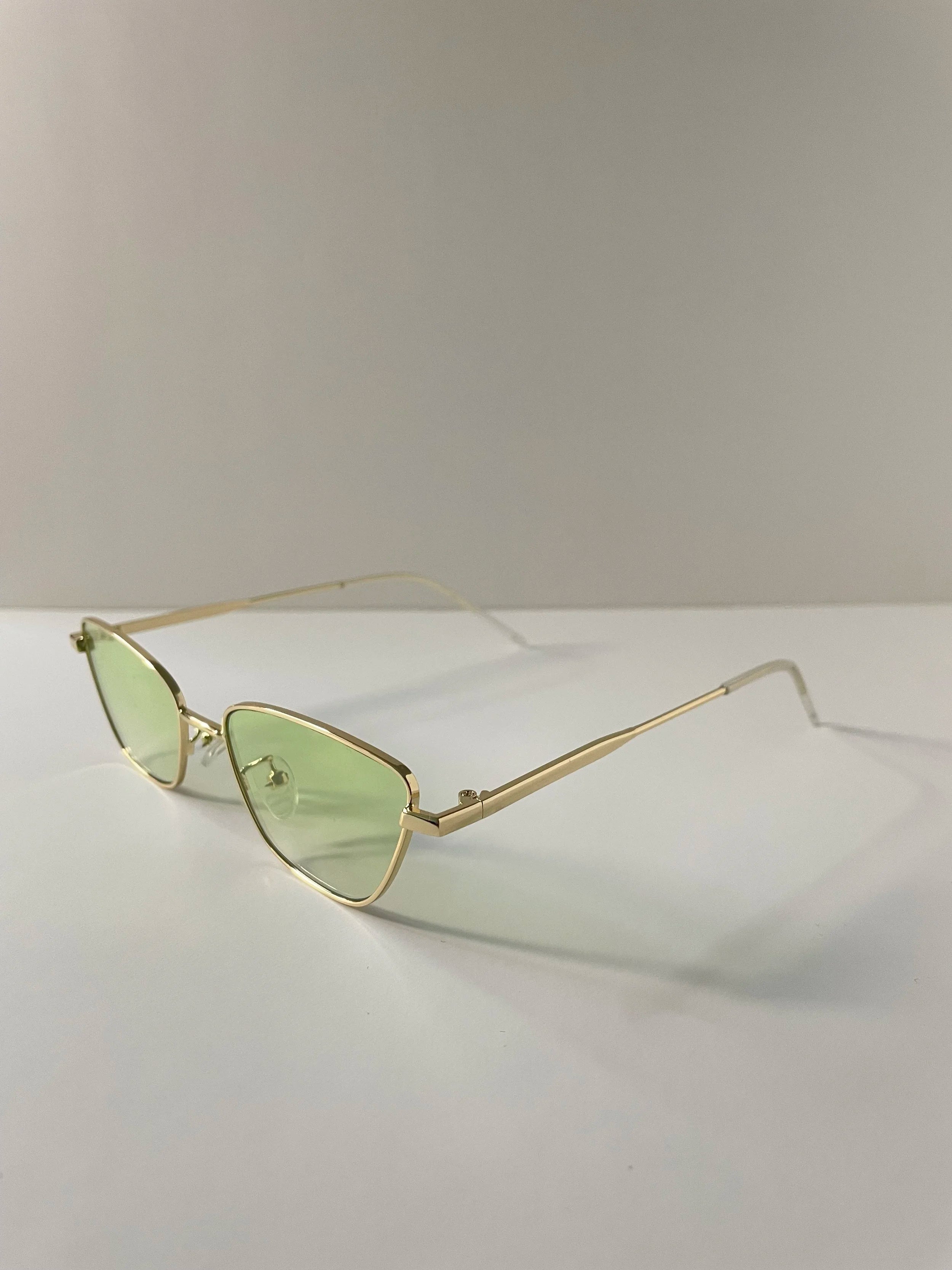 Siya Gold 00's Minimalism Silhouette Tinted Glasses