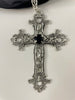 Sixolisile Silver Western Style Cross Choker Necklace